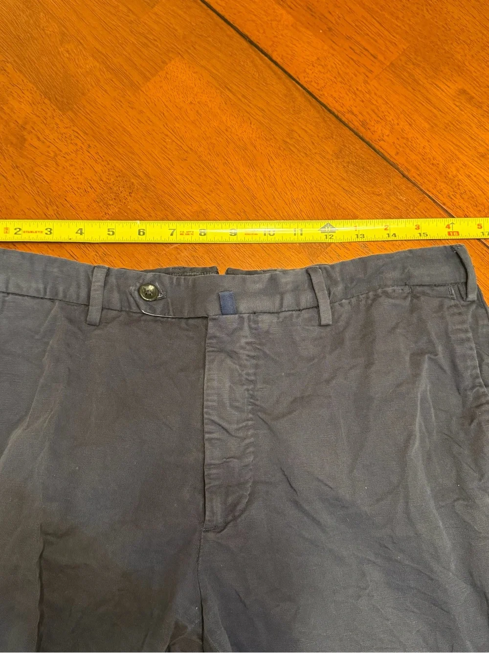 Incotex Slowear Chinolino Mens Navy Blue Linen Cotton Trousers Chino Pants 34x32